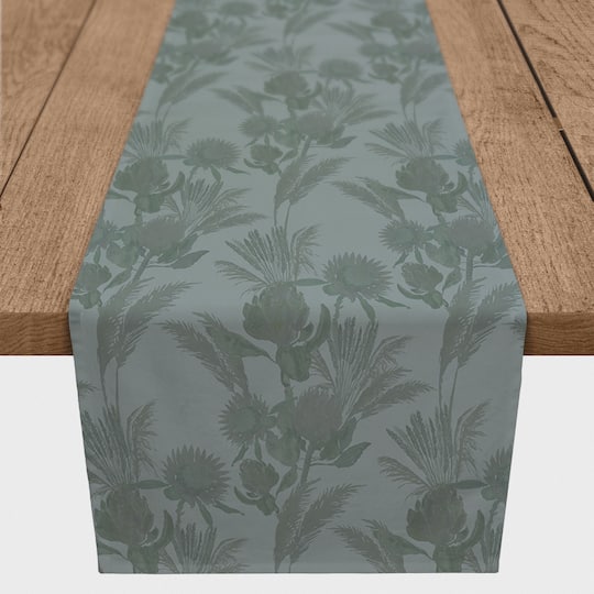 90" Tones Protea Blooms Cotton Twill Runner